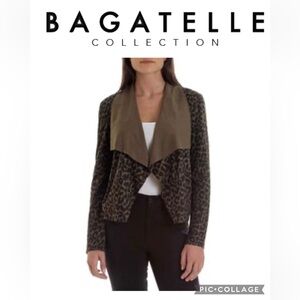 Bagatelle Animal Print Blazer with Brown Lapel